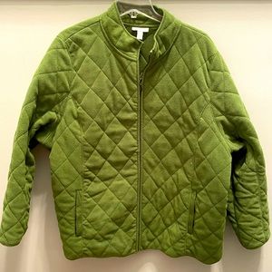 Charter Club Women’s Green quilted fleece jacket